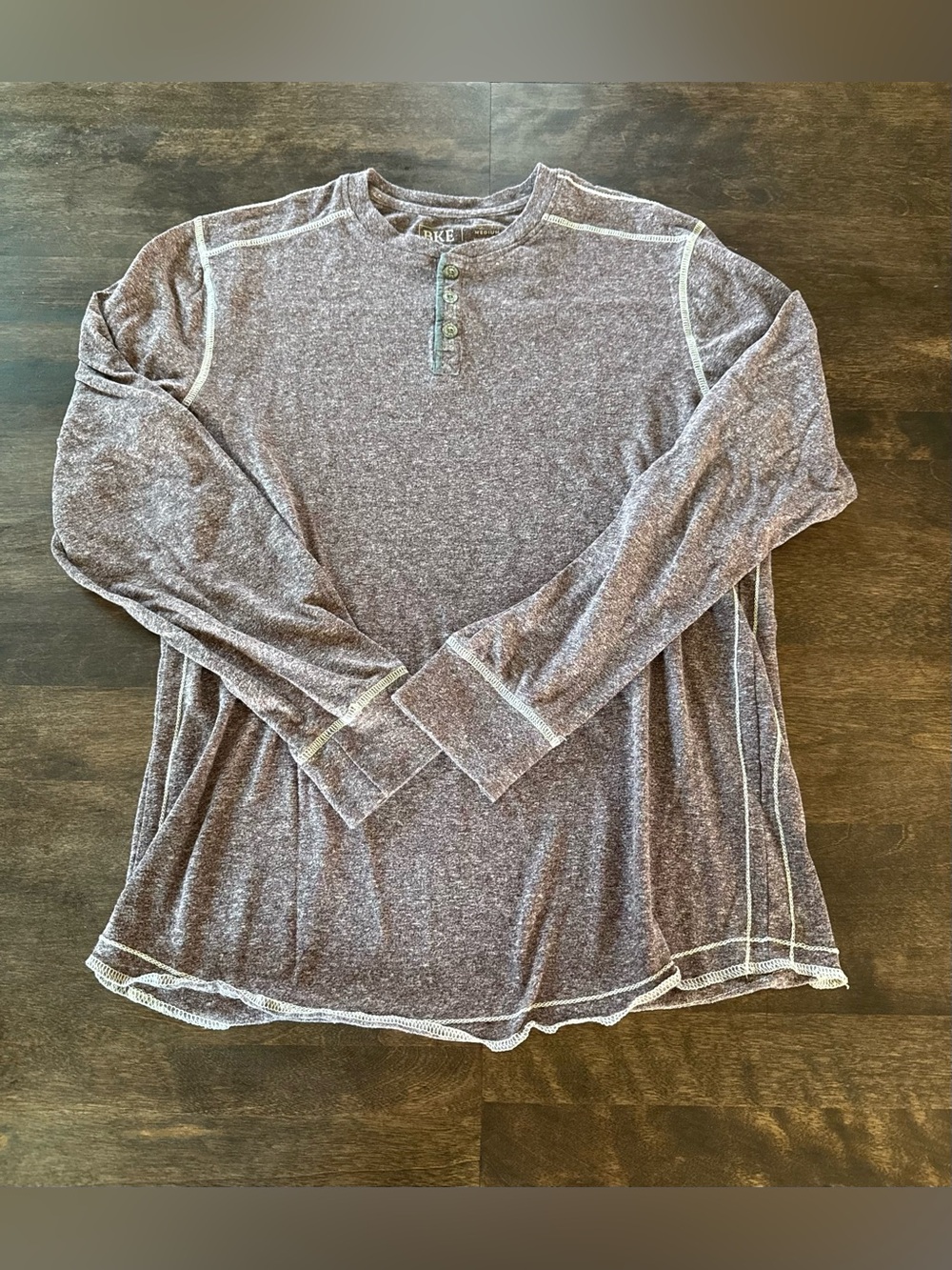 BKE Light Purple Long Sleeve Henley Top